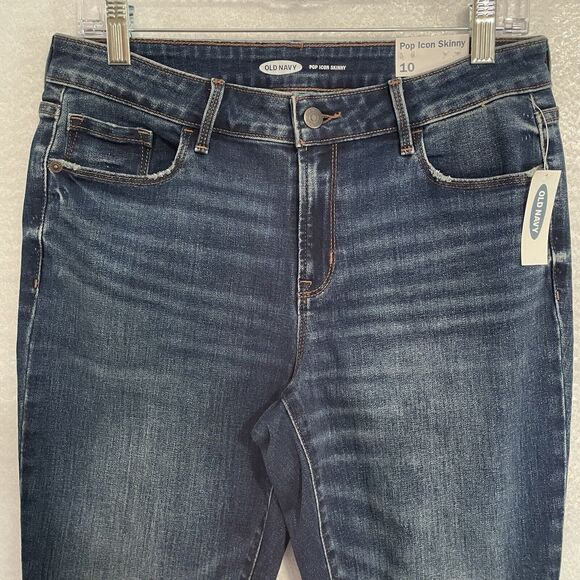 Old Navy Jeans Women’s 10 Dark Wash Nicky 2 POP ICON SKINNY Stretch Denim NEW - Picture 3 of 10